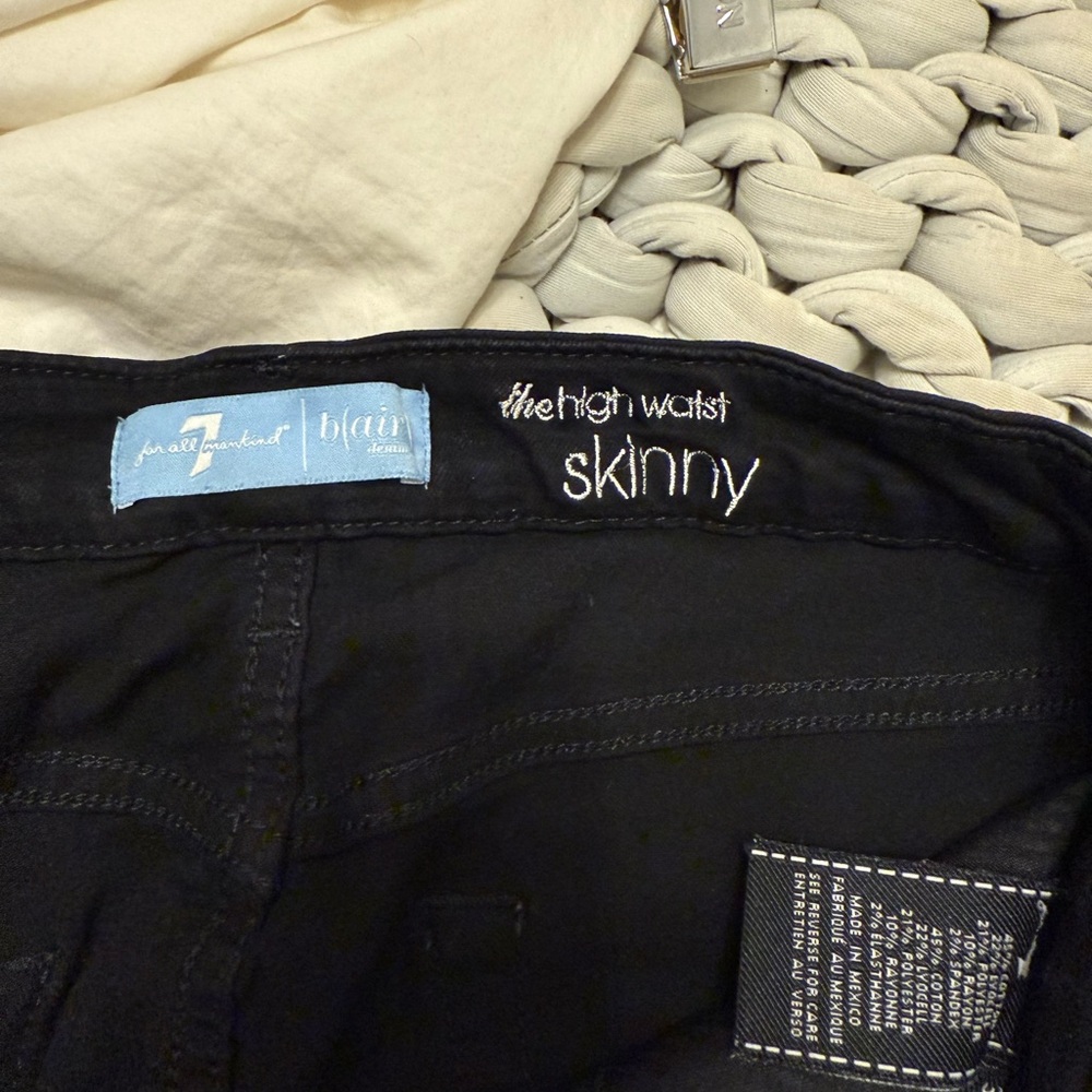 7 For All Mankind Black Skinny Jeans